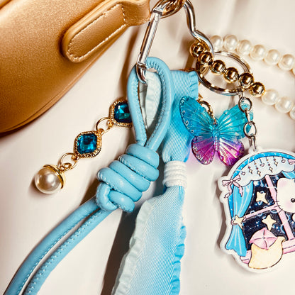 HANDMADE BAG CHARMS ~ MULTI COLORED BUTTERFLY ~