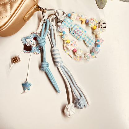 HANDMADE BAG CHARMS ~ HAND PAINTED BEADS