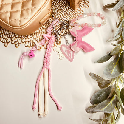 HANDMADE BAG CHARMS ~ LEATHER BOW COQUETTE