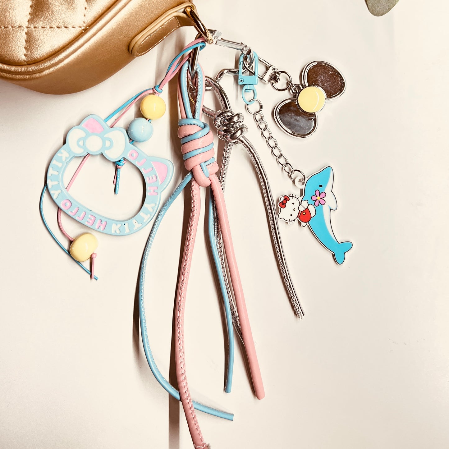 HANDMADE BAG CHARMS ~ KITTY FACE FRAME CHARM