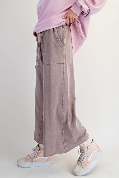 WASHED TERRY SWEATPANTS - MOCHA MOUSSE